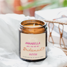 Hampers and Gifts to the UK - Send the Personalised Bridesmaid Proposal Candle 